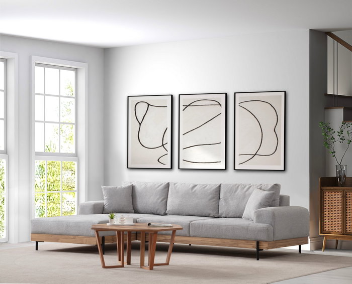 Atelier Del Sofa Eti Oak Left - Gris